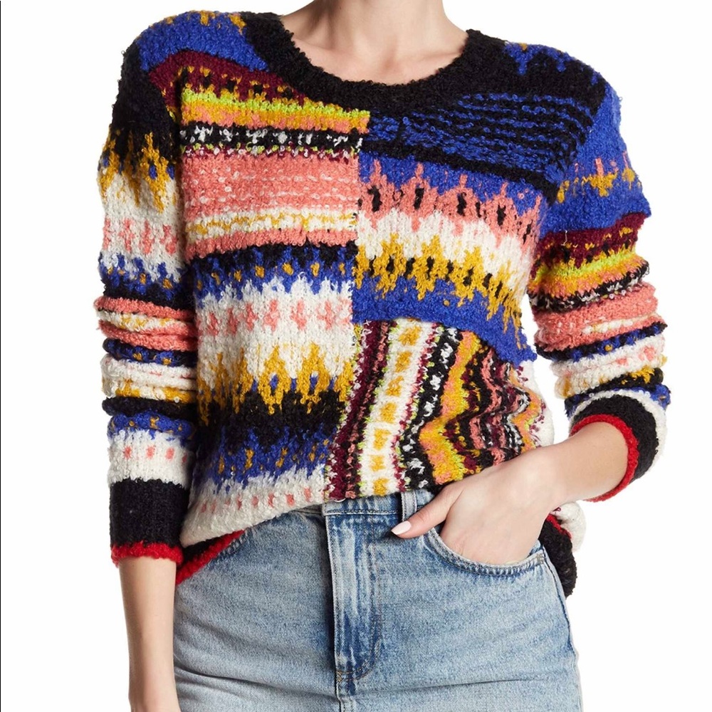 Best Day Ever Color Block Free People Sweater 🌈